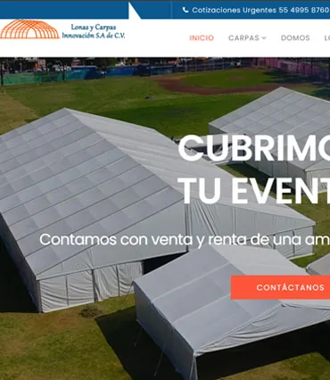 Proyecto de diseño web para domosycarpasinnovacion.com.mx