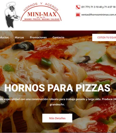 Proyecto de diseño web para hornosminimax.com.mx