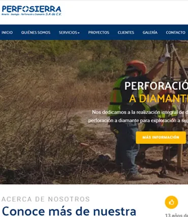 Proyecto de diseño web para perfosierra.com.mx