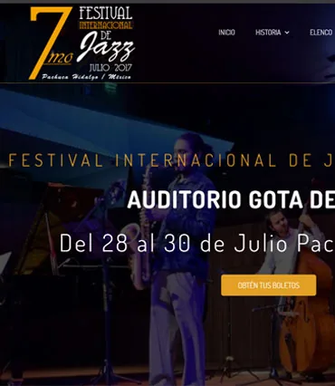 Proyecto de diseño web para festivalinternacionaldejazzhidalgo.com.mx