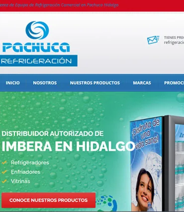 Proyecto de diseño web para refrigeracionpachuca.com.mx