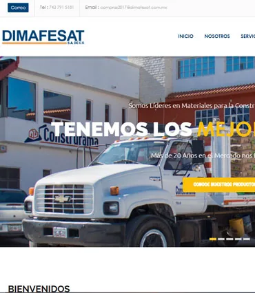 Proyecto de diseño web para dimafesat.com.mx