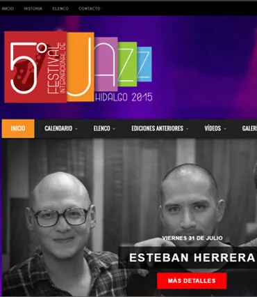 Proyecto de diseño web para festivalinternacionaldejazzhidalgo.com.mx