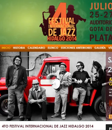Proyecto de diseño web para festivalinternacionaldejazzhidalgo.com.mx