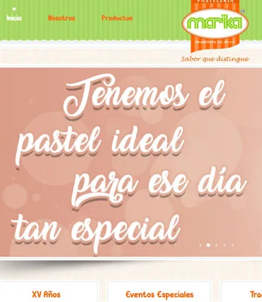 Proyecto de diseño web para pasteleriamarika.com.mx