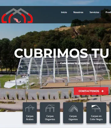 Proyecto de diseño web para carpasydomos.com.mx