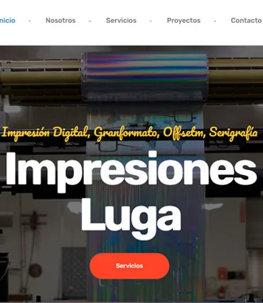Proyecto de diseño web para impresionesluga.com.mx