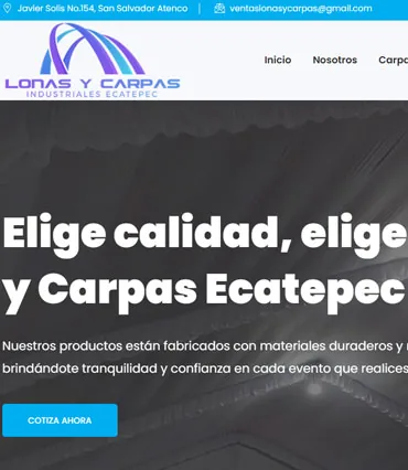 Proyecto de diseño web para lonasycarpasecatepec.com.mx