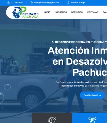 Proyecto de diseño web para drenajespachuca.com