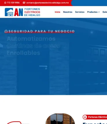 Proyecto de diseño web para portoneselectricoshidalgo.com.mx