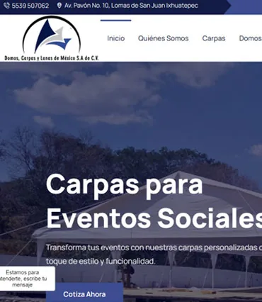 Proyecto de diseño web para lonasycarpasdemexico.com.mx