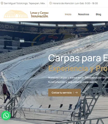 Proyecto de diseño web para domosycarpasinnovacion.com
