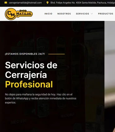 Proyecto de diseño web para cerrajeriamatilde.com