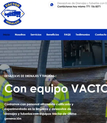 Proyecto de diseño web para vactorhidalgo.com.mx
