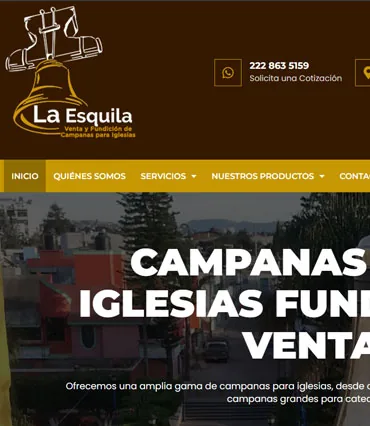 Proyecto de diseño web para laesquilafundiciondecampanas.com.mx