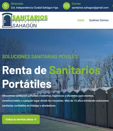 Proyecto de diseño web para sanitariossahagun.com.mx