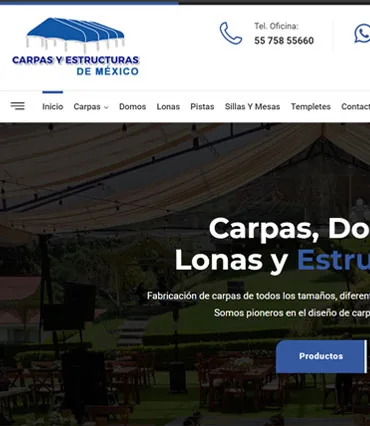 Proyecto de diseño web para carpasyestructuras.com.mx
