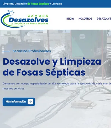 Proyecto de diseño web para desazolveszamora.com.mx