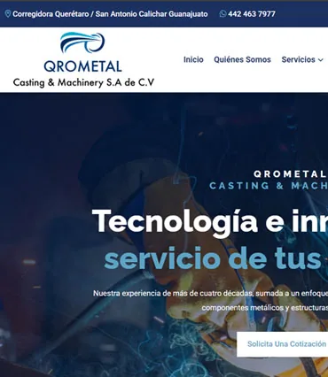 Proyecto de diseño web para qrometal.com.mx