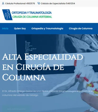 Proyecto de diseño web para ortopediaycolumnapachuca.com