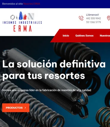 Proyecto de diseño web para resorteserma.com.mx