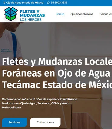 Proyecto de diseño web para mudanzasencdmx.com.mx
