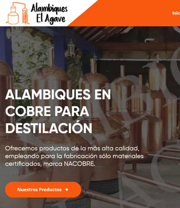 Proyecto de diseño web para alambiqueselagave.com