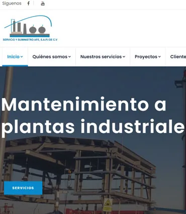 Proyecto de diseño web para servicioysuministroafe.com.mx