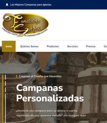 Proyecto de diseño web para campanasgarcia.com.mx