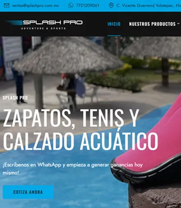 Proyecto de diseño web para splashpro.com.mx