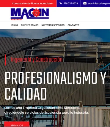 Proyecto de diseño web para constructoramacoin.com