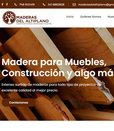 Proyecto de diseño web para maderasdelaltiplano.com.mx