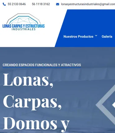 Proyecto de diseño web para carpaslonasindustriales.com